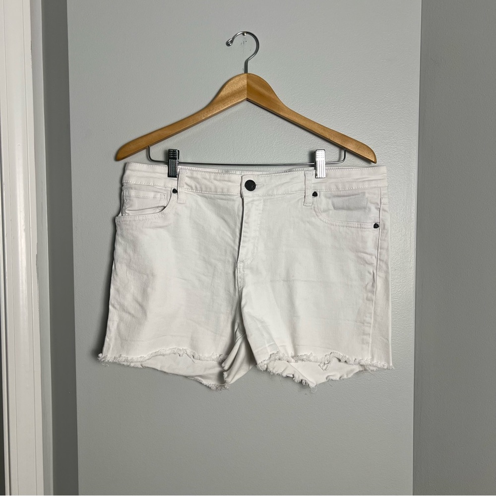 KUT white denim shorts size 14